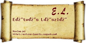 Eötvös László névjegykártya