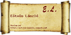 Eötvös László névjegykártya